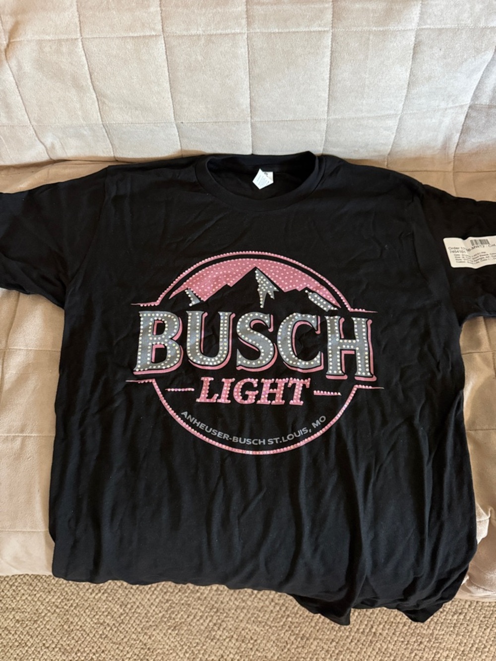 Tulle Black Tee with Pink Nail Accent